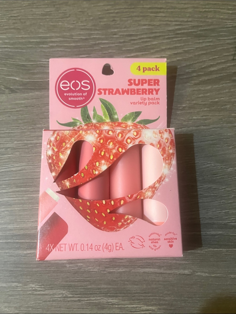 EOS Super Strawberry lip balm 4 pack